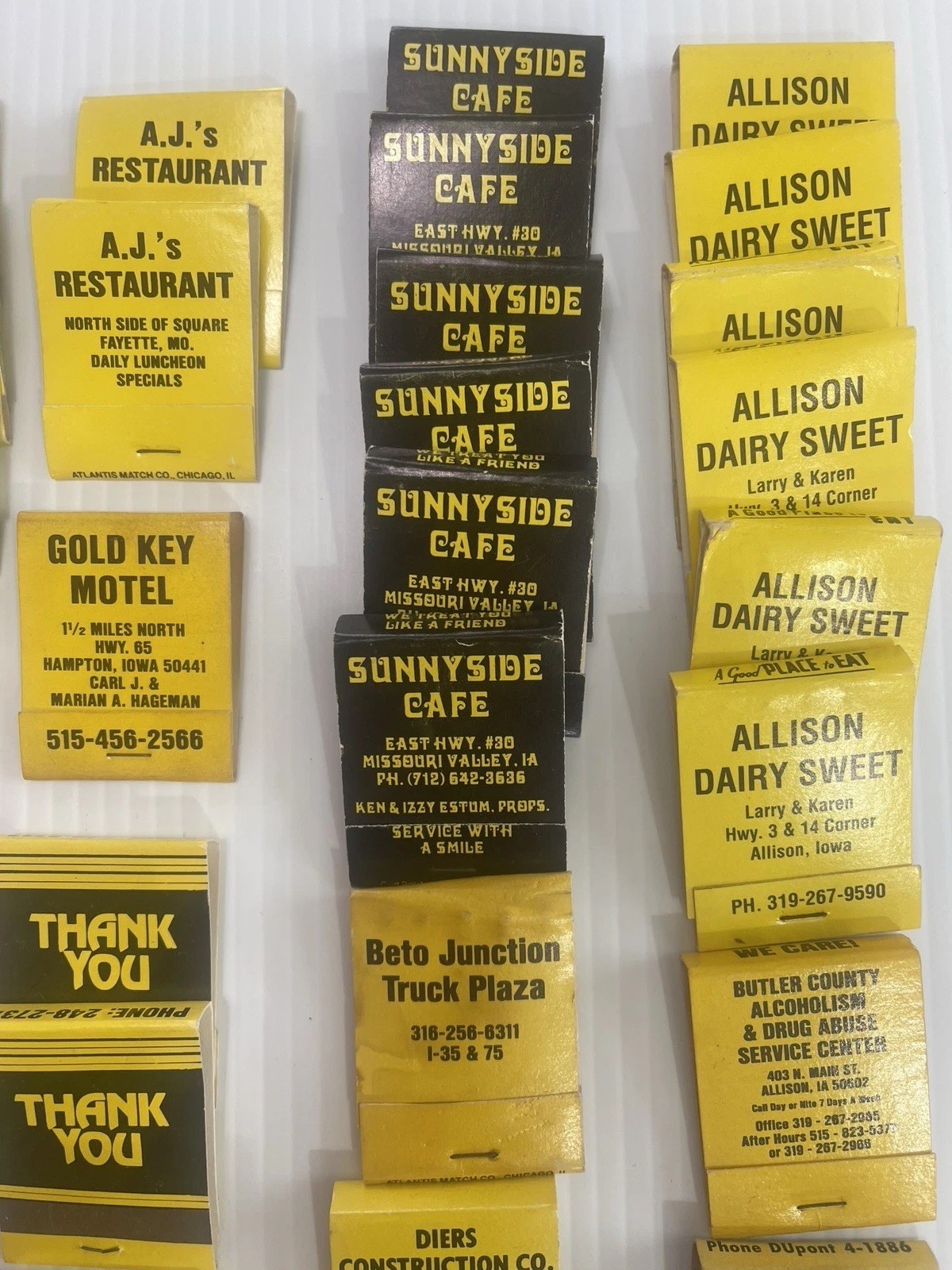 Lot of 72 Vintage Matchbooks Black & Gold Color Home Bar She Shed Decor Hawkeyes