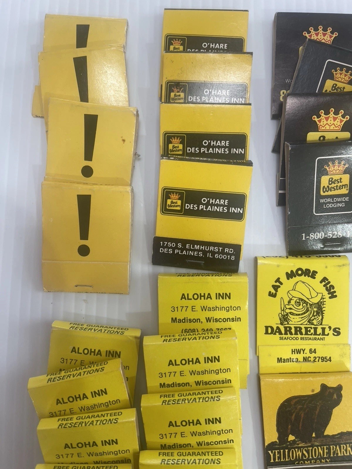 Lot of 72 Vintage Matchbooks Black & Gold Color Home Bar She Shed Decor Hawkeyes
