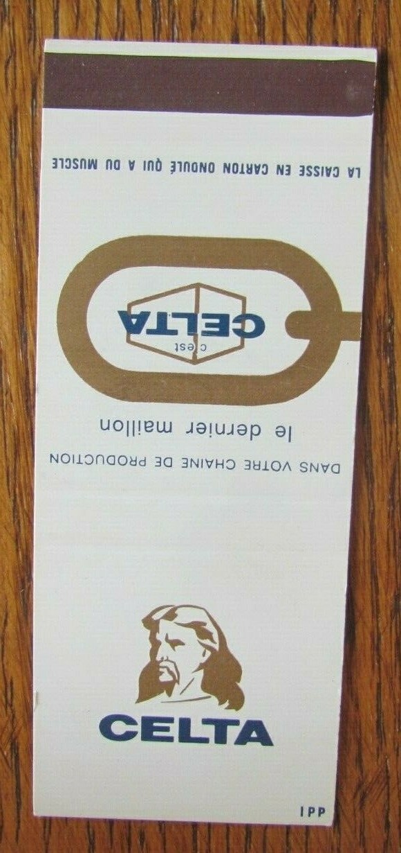 GALLIC MATCHBOOK COVER: CELTA CARDBOARD COMPANY FRANCE EMPTY MATCHCOVER -D27