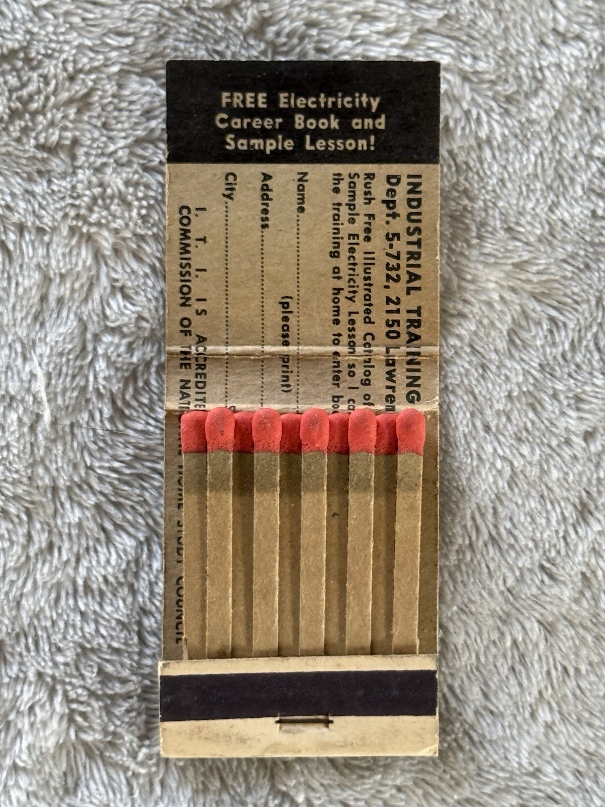 Vintage Yes! Learn Electricity At Home Full & Unused Matchbook