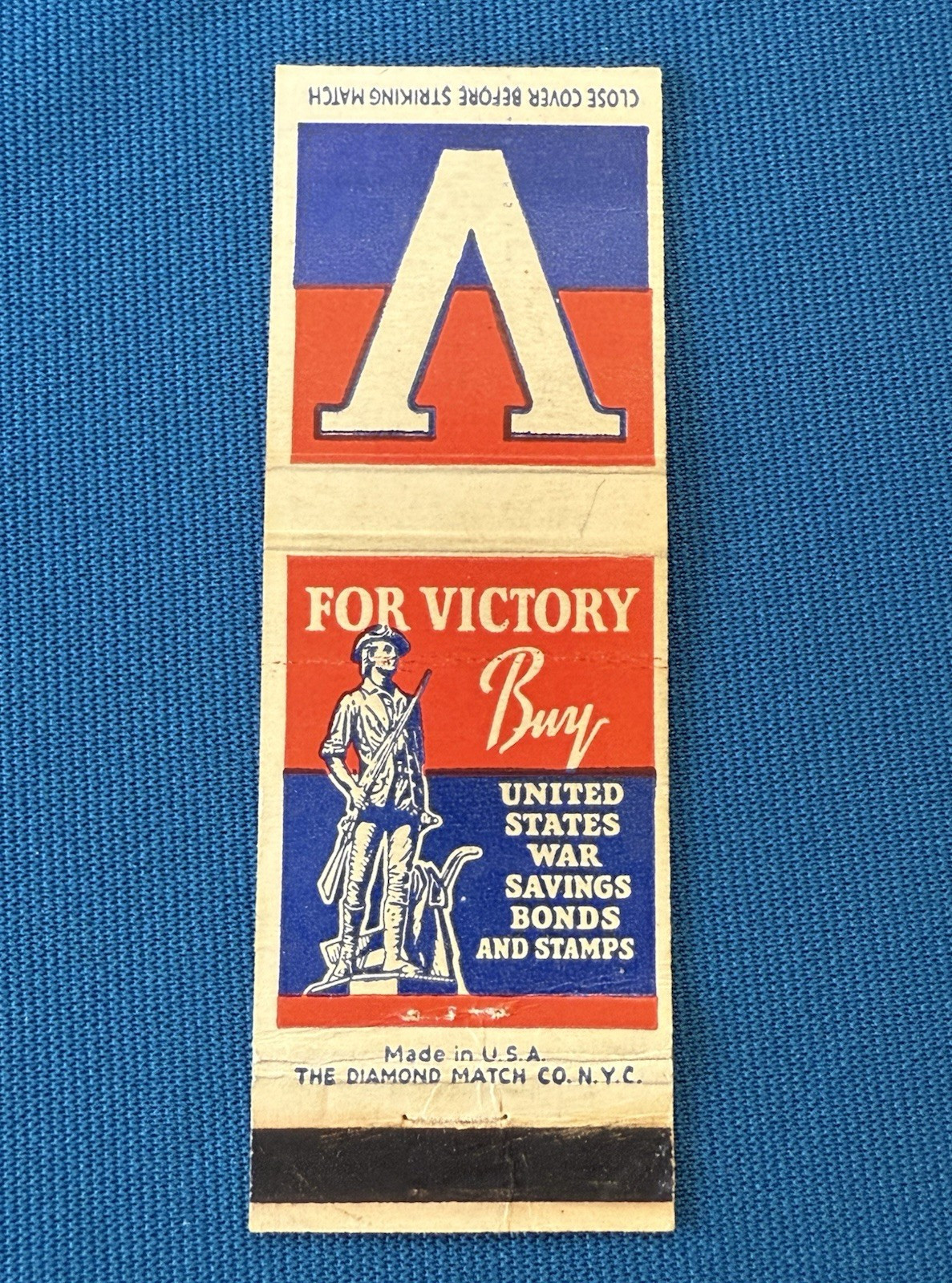 Buy United States War Bonds for Victory WWII Patriotic Matchbook Cover Lt#2280