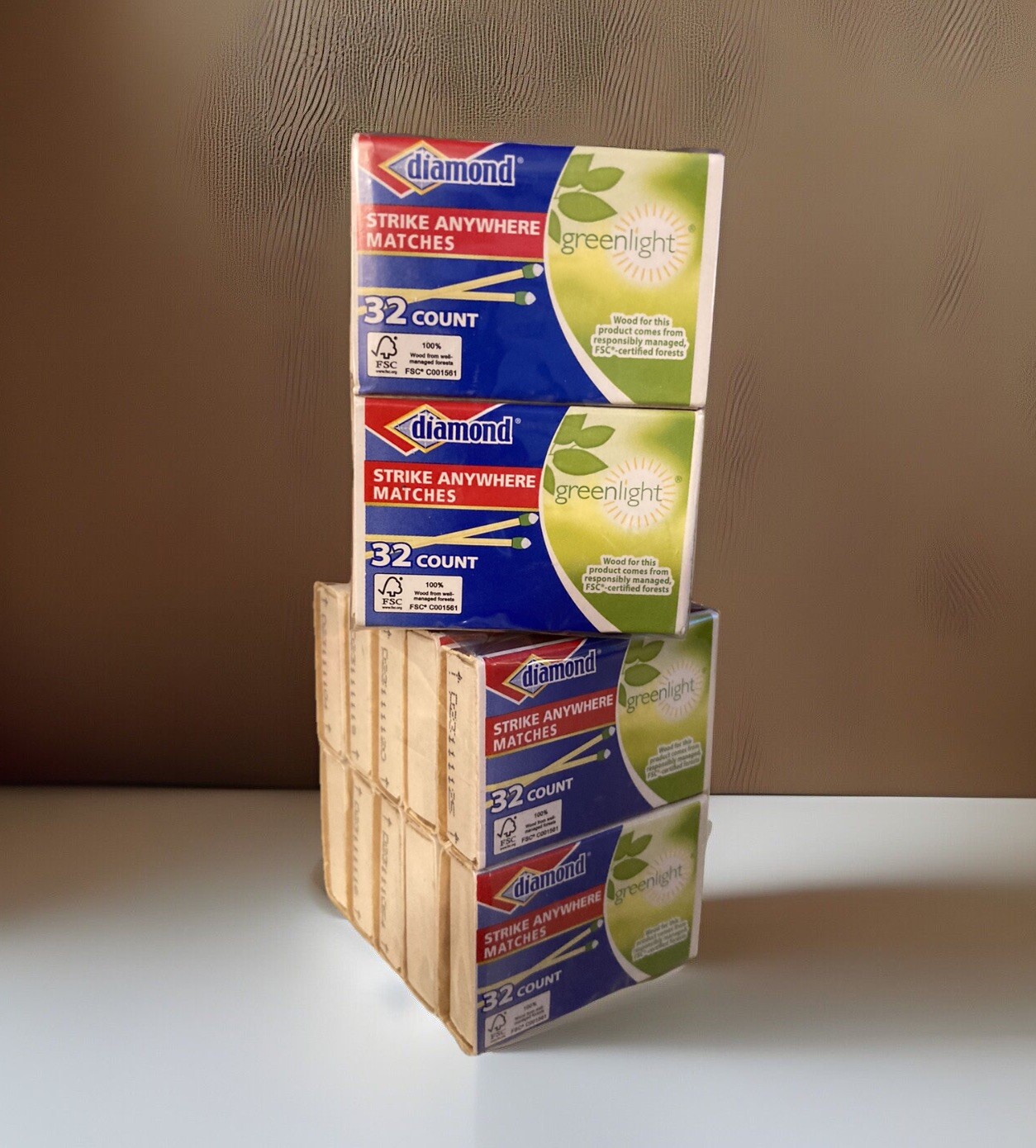 (2 Boxes) Diamond Strike Anywhere Matches Penny Matches Camping 640 Total-New
