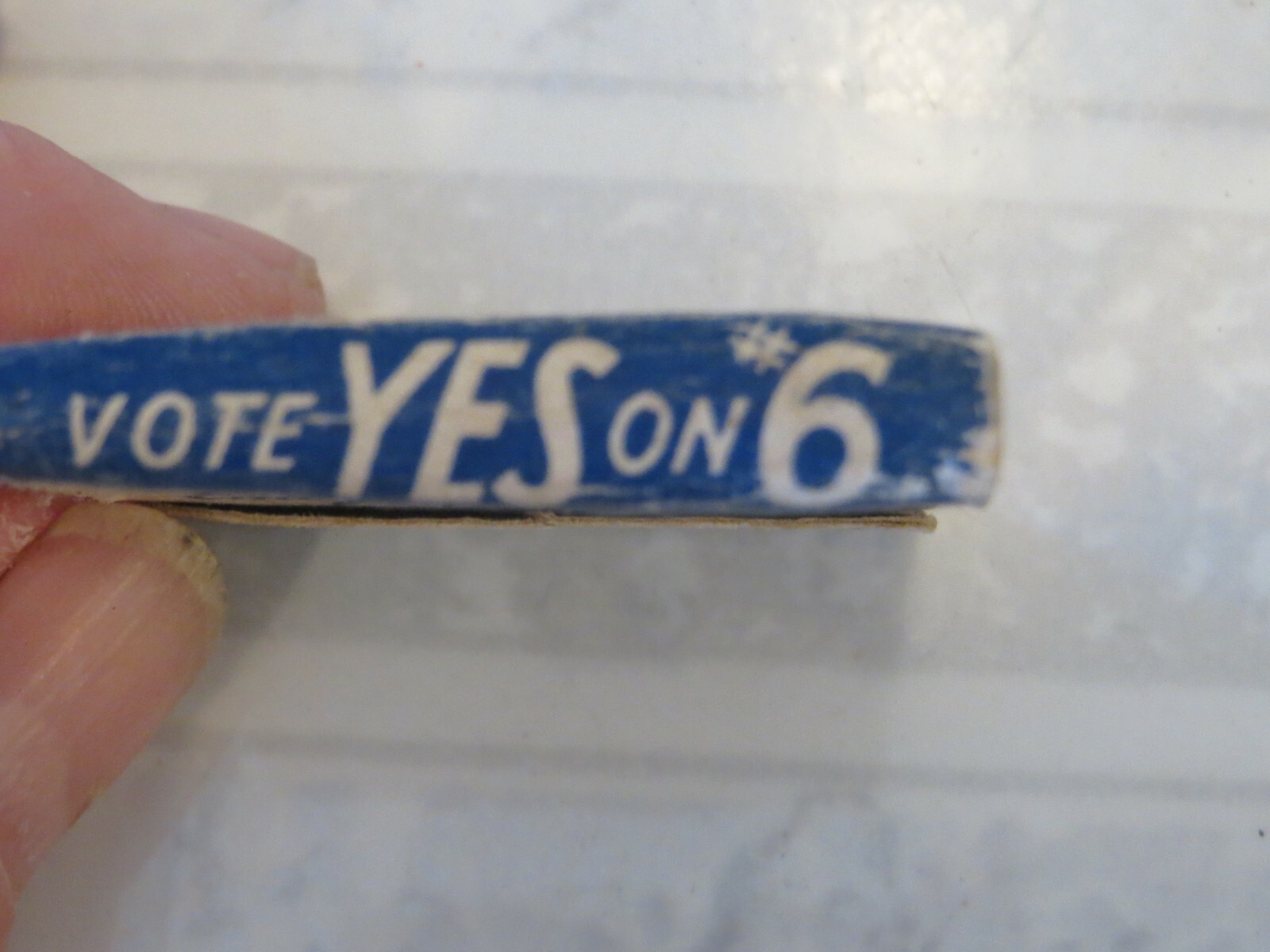 VINTAGE MATCHES YES ON PROP 6 TAX BOOKIES LEGALIZE GAMBLING DIAMOND MATCH CO.