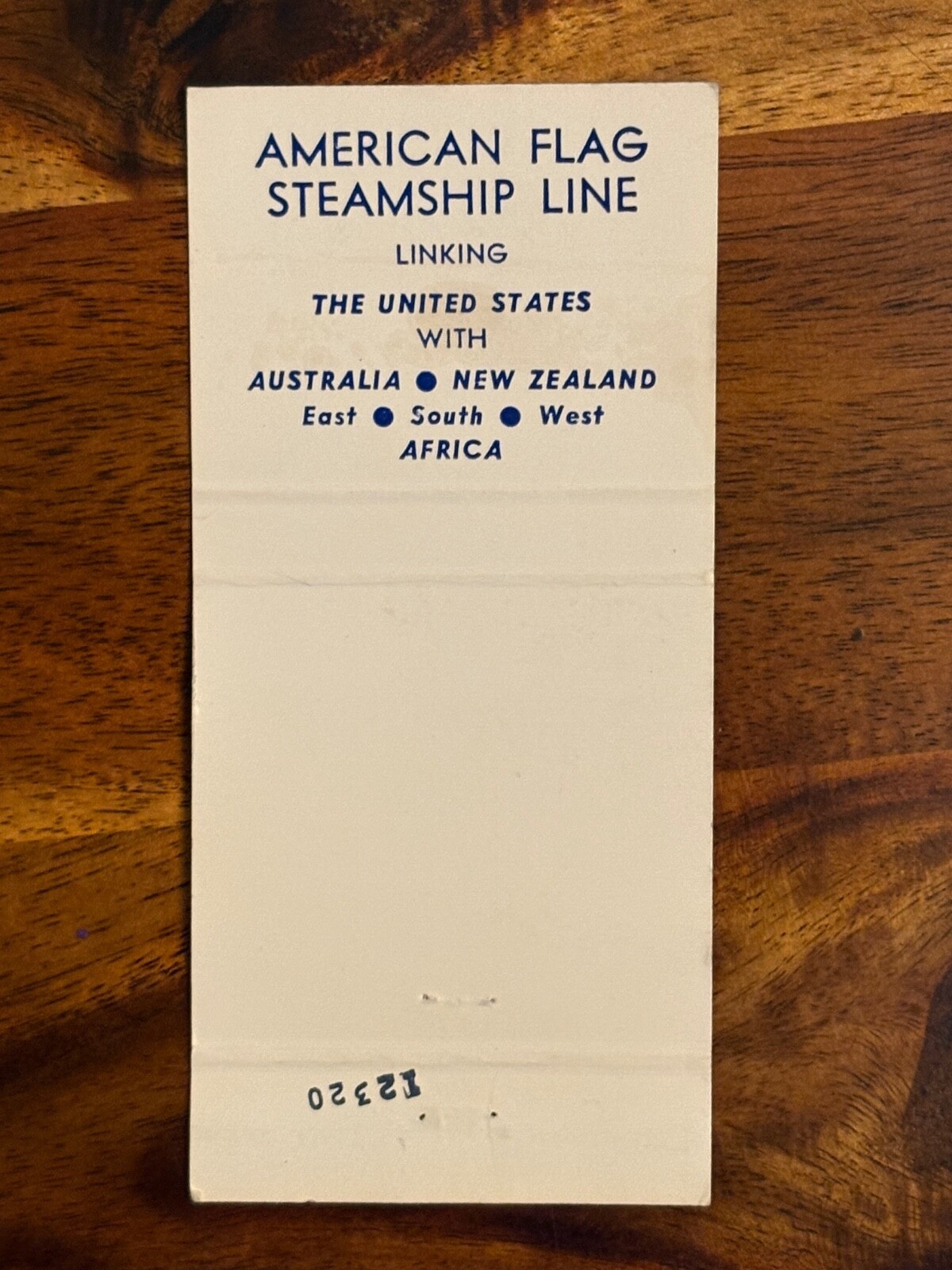 American Flag Steamship Line Matchbook Cover United States Australia New Zealand