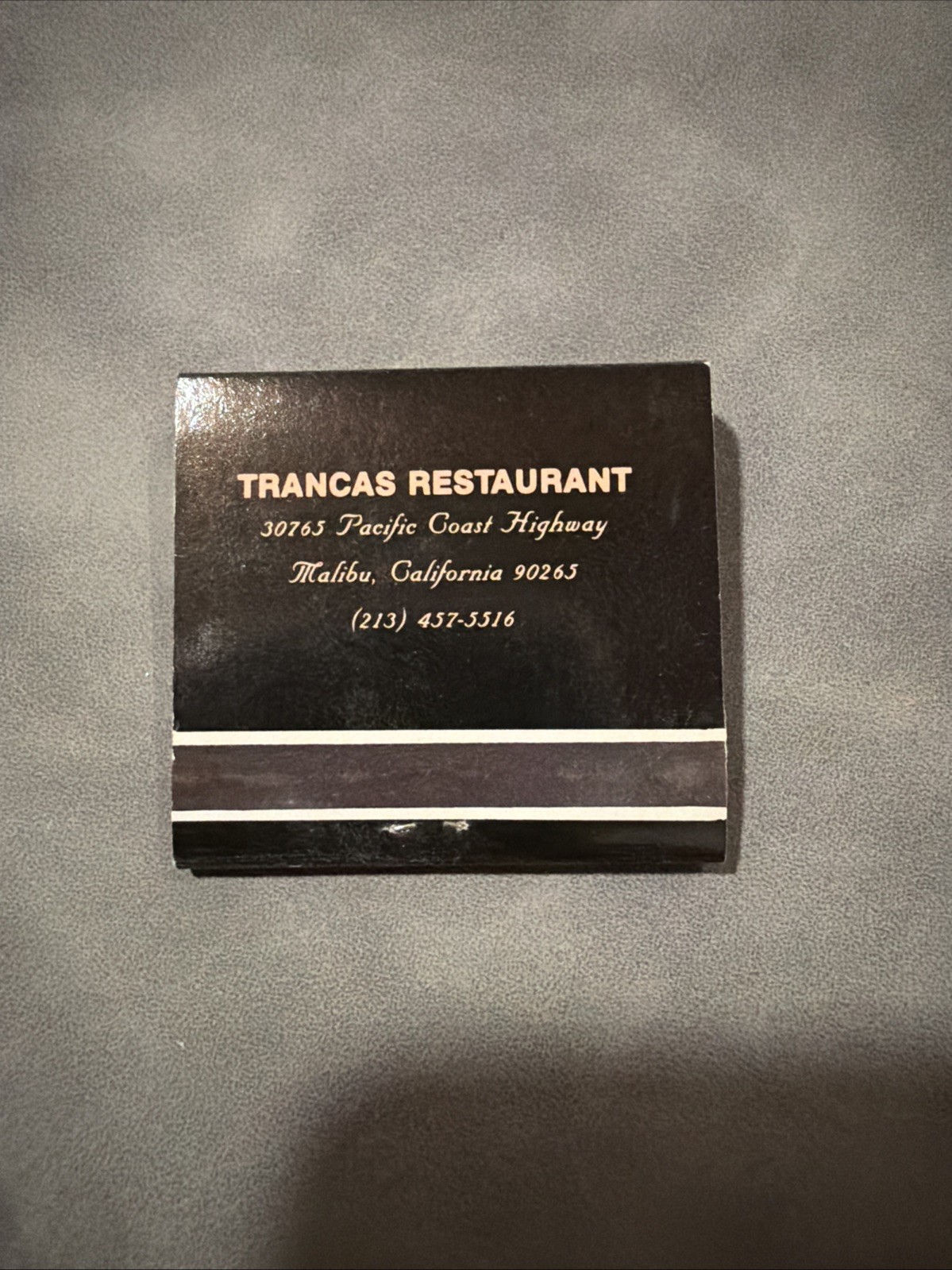 TRANCAS MatchBook Matches Malibu CA Vintage Unstruck Rare