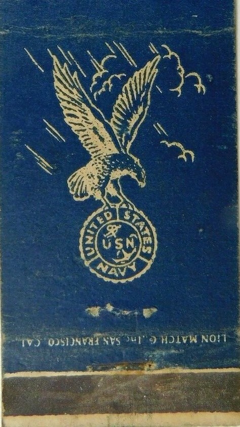 U.S. Navy Military United States Navy Patriotic Vintage Matchbook Cover cc1940’s
