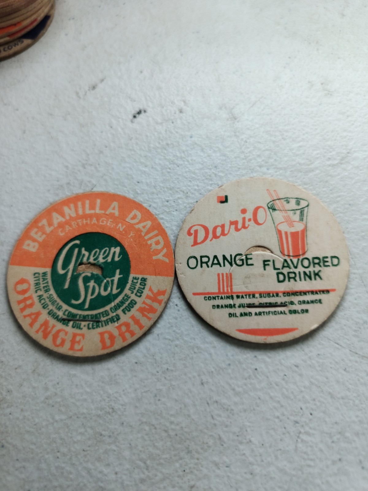 13 VINTAGE CARDBOARD MILK TOPS **VERY GOOD CONDITION**