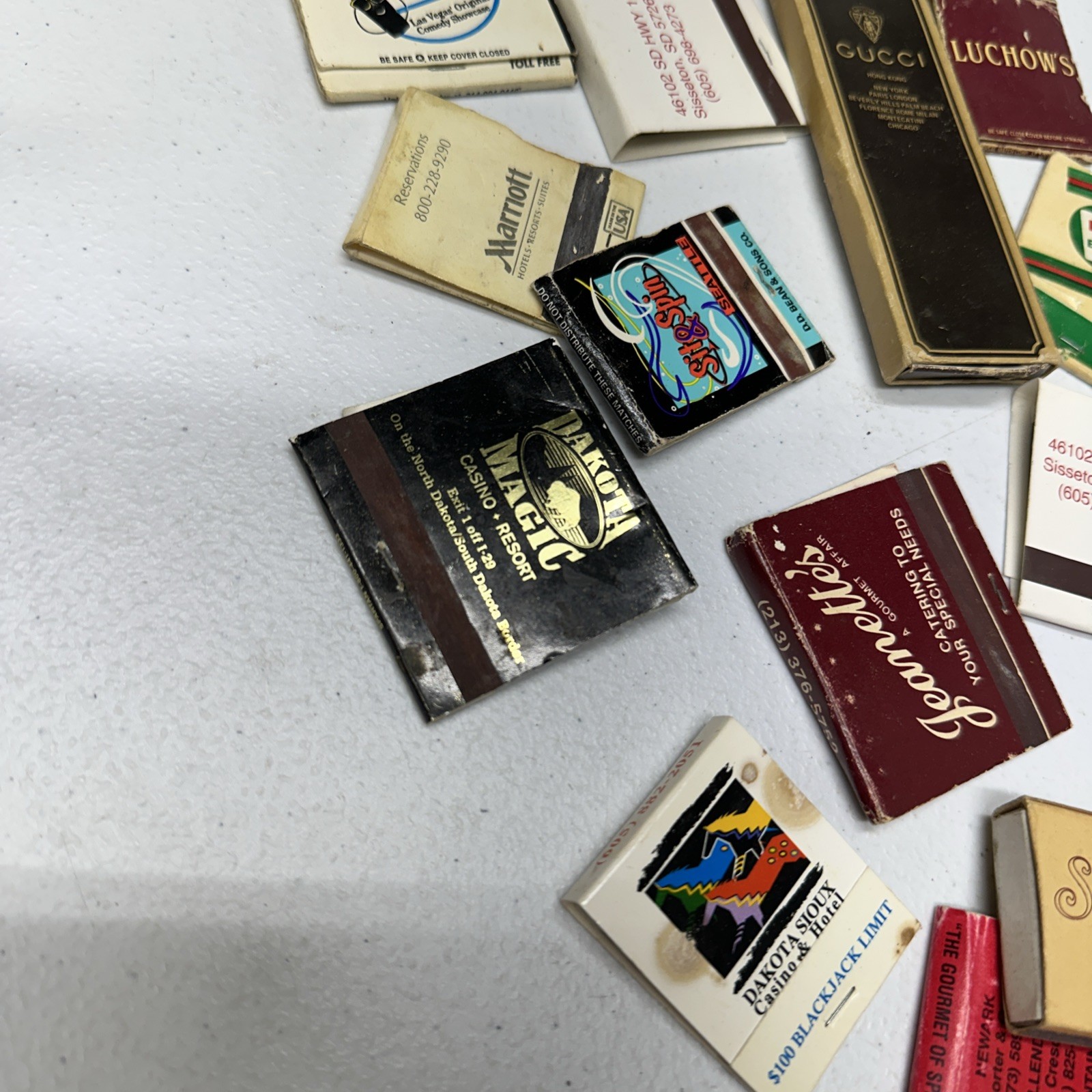 Lot Of Vintage Matchbooks And Matchboxes Variety Gucci Hong Kong 7/11 Camel Etc