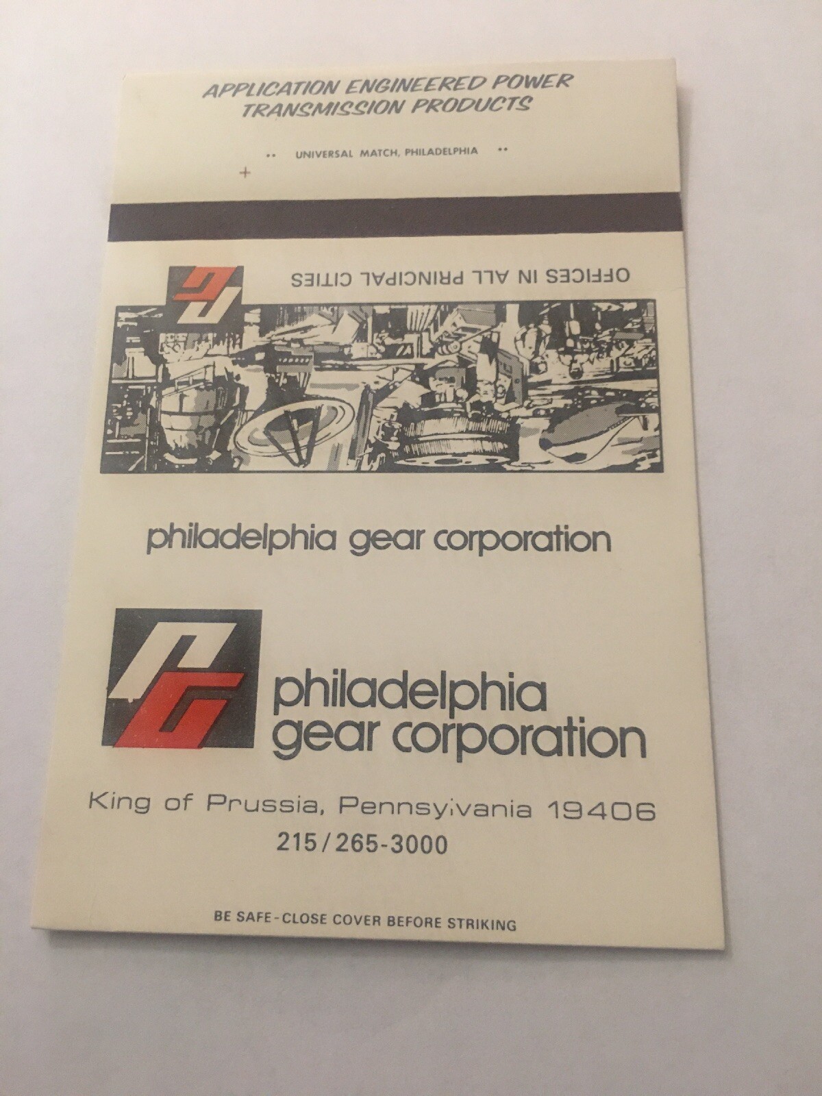 Matchbook Cover Matchcover 40 Strike Salesman’s Philadelphia Gear Corp PA