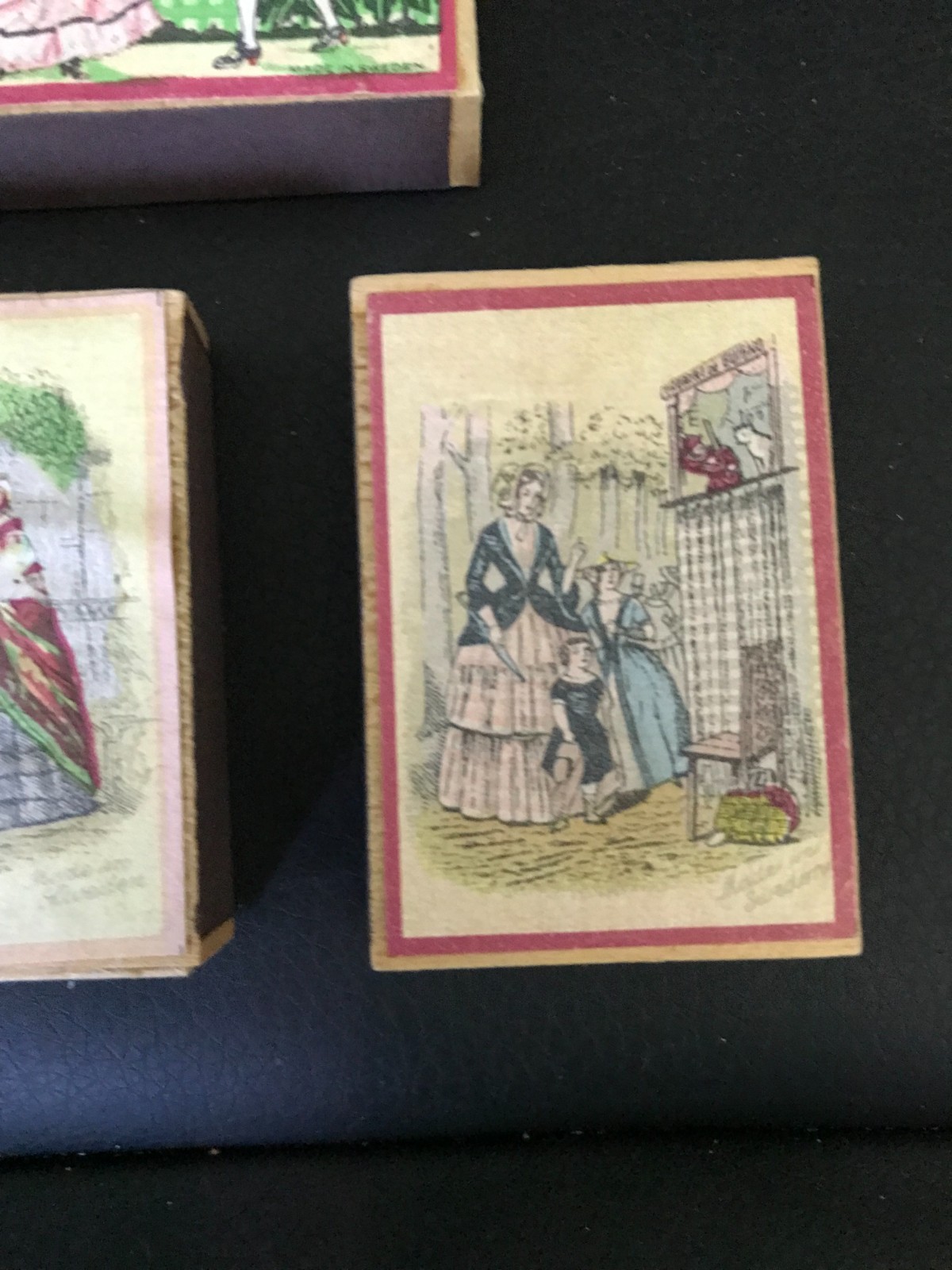 Set of 4 Cardboard Matchboxes with a Pattern of French Fashion Ladies – H aga