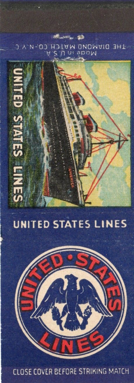 Vintage Matchcover United States Lines