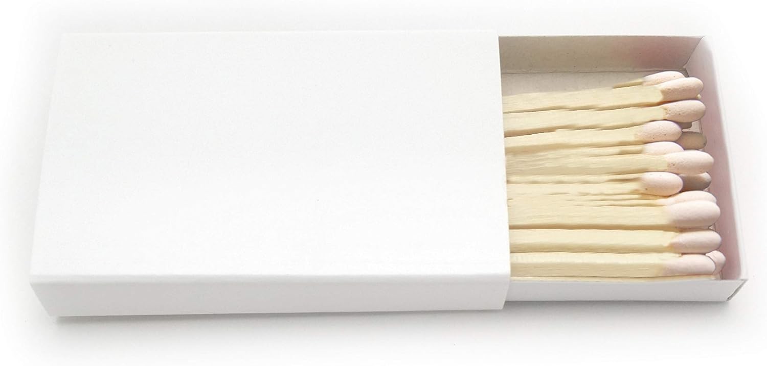 Wooden Match Boxes Matches Pack 50 Plain White Cover Fire Starter Supplies