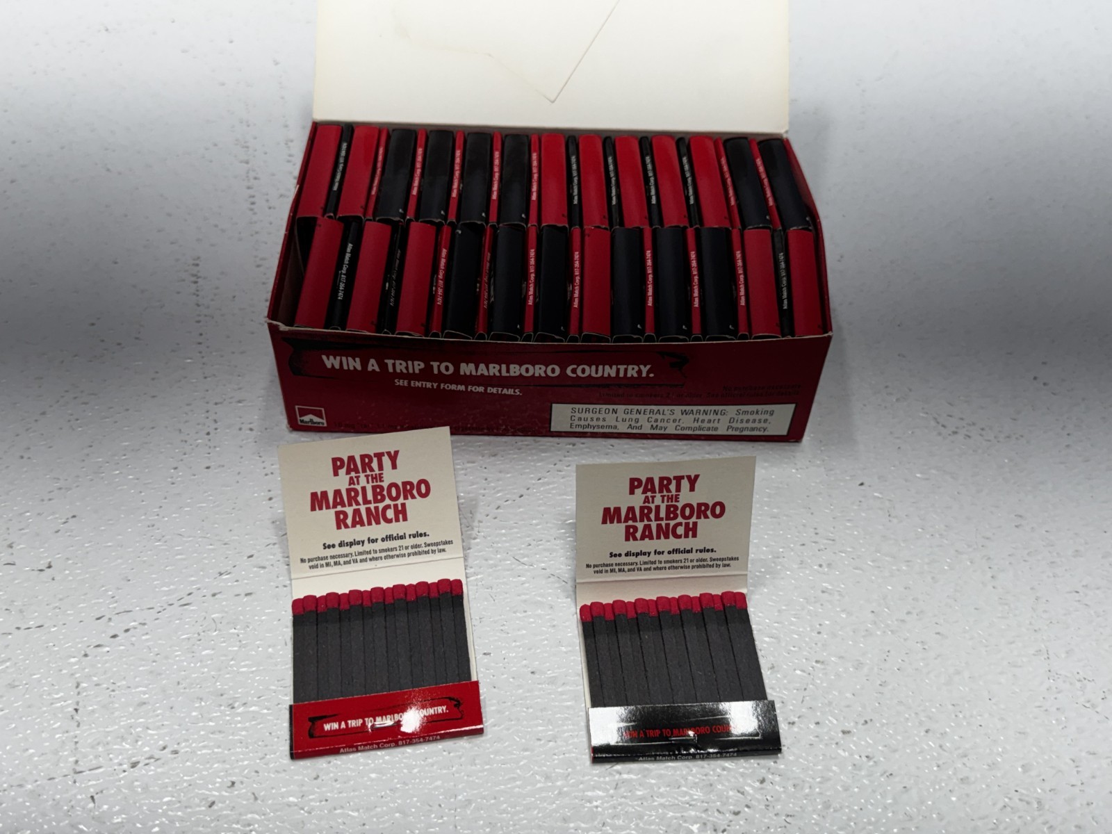RARE FIND🚨Party At The Marlboro Ranch 1998 Matchbooks Black Red Matches Box
