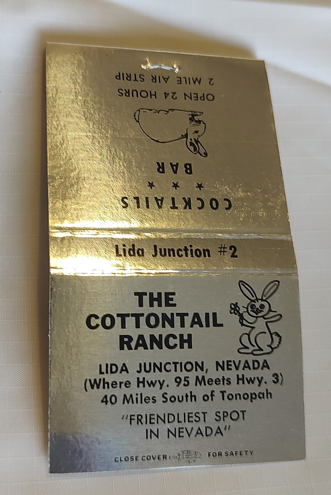 Vintage Matchbook And Calling Card COTTONTAIL RANCH Brothel NV Unstruck