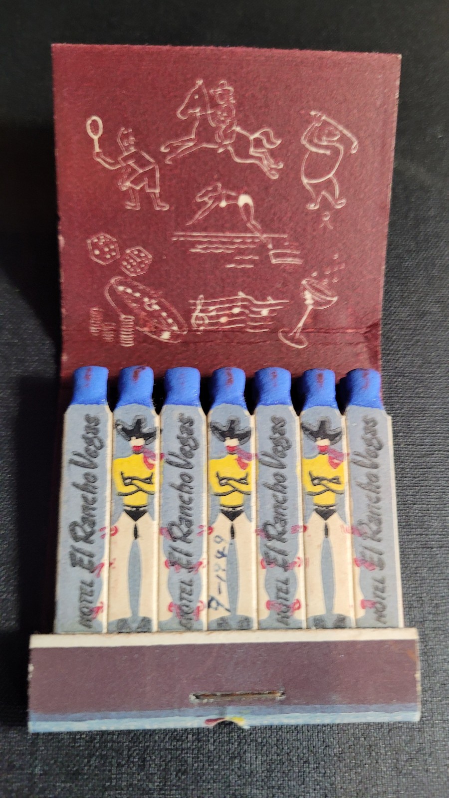 1940s El Rancho Vegas Unstruck Lion Feature Matchbook Match Cover