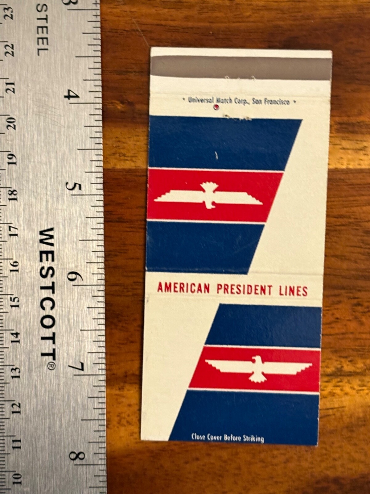 American President Lines Matchbook Cover Cruise TransPacific Around the World