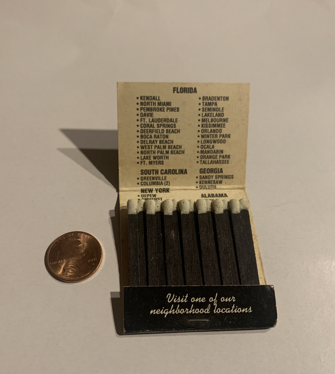 Vintage Roadhouse Grill Matchbook Matches Black Southern United States Full Ad
