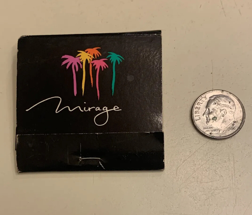 Vintage Mirage Casino Las Vegas Nevada Matchbook Advertisement Black Collect
