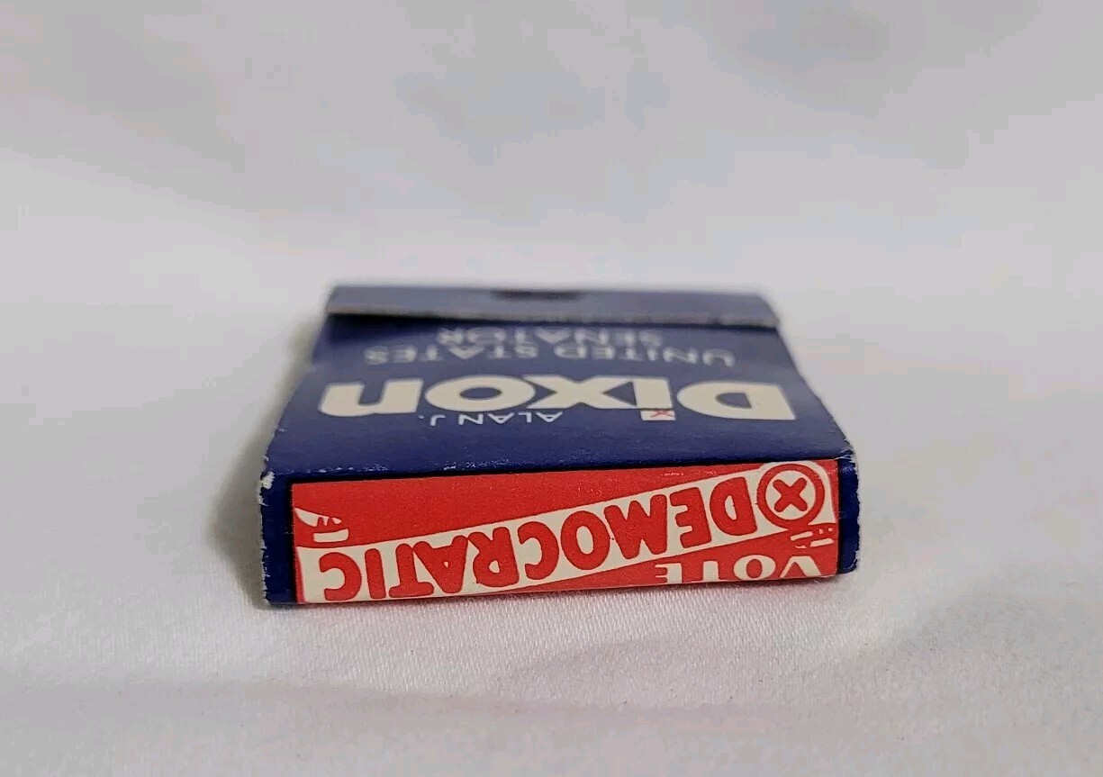 Vintage Alan J Dixon United States Senator Matchbook Advertising Matches Full
