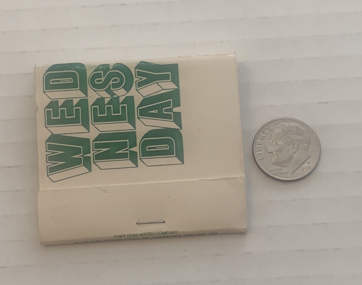 Vintage Wednesday Matchbook Full Ad Unstruck Matches Souvenir Halfway To Friday