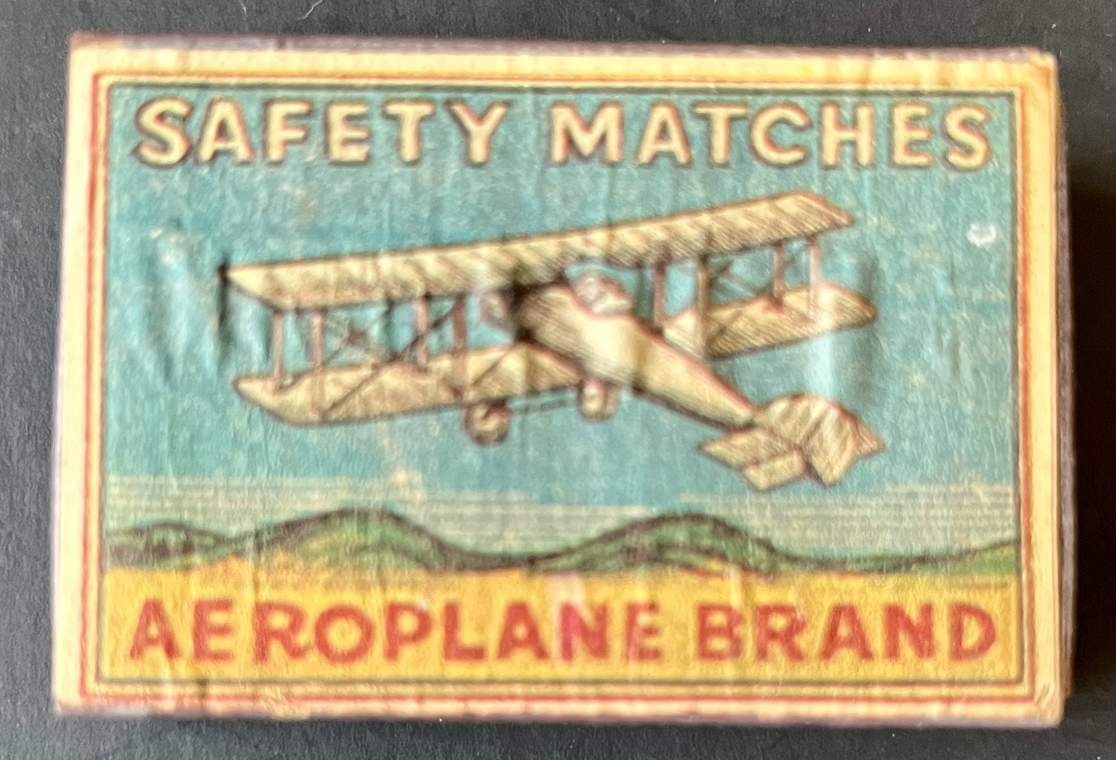 Vintage Antique Aeroplane Brand Safety Matches Full Cardboard Box Early Graphics