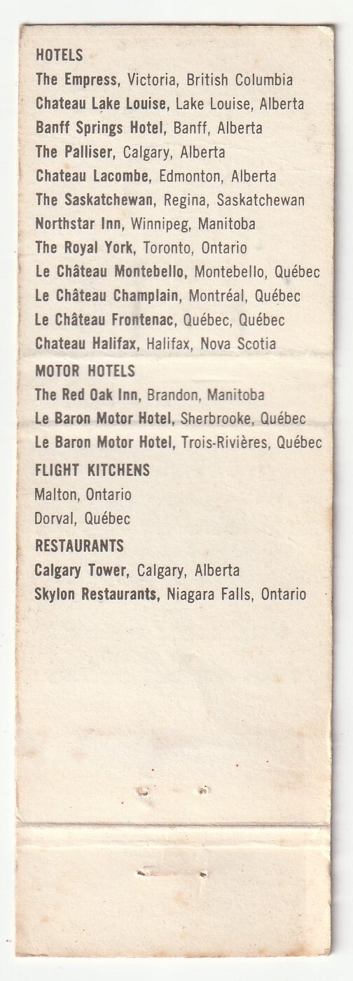 MATCHBOOK COVER – LE BARON MOTOR HOTEL – QUEBEC CANADA