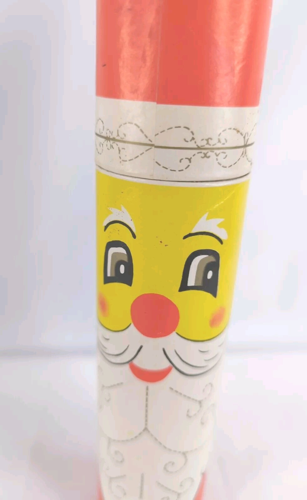 MATCHES Retro Santa VINTAGE Cardboard Tube Light Long Capri Christmas Fireplace