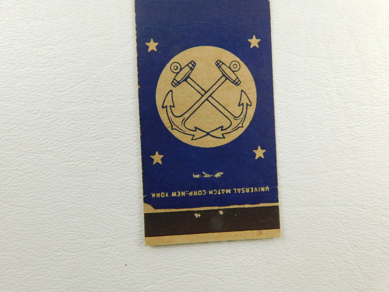 United States Navy Twin Anchors And Stars Vintage Matchbook Cover