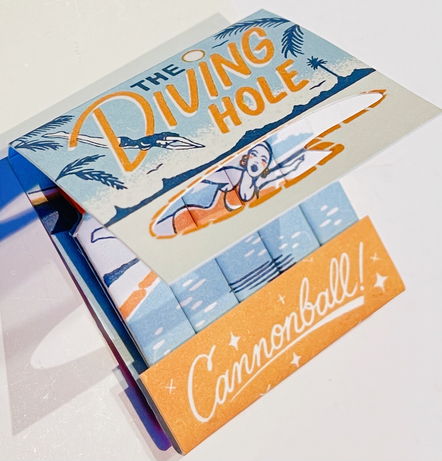 Feature Matchbook “The Diving Hole” Retro Bikini Babe, Pinup MCM Design
