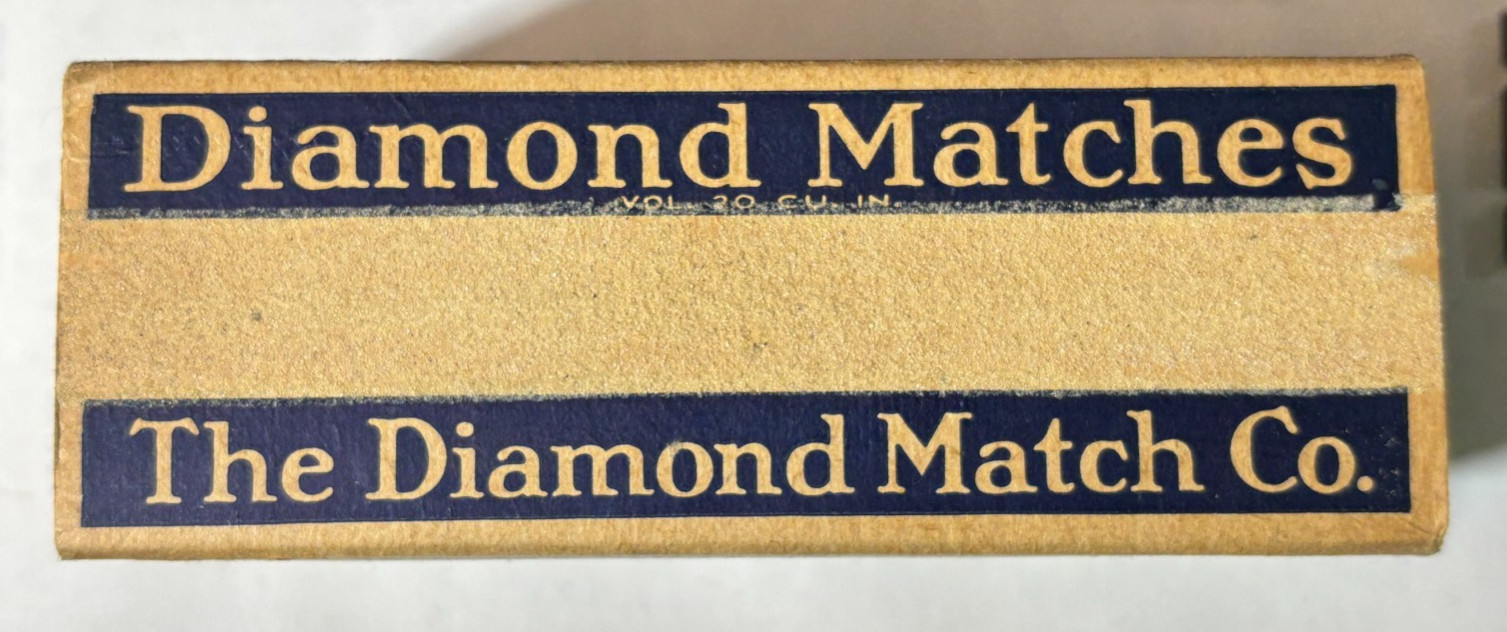 DIAMOND MATCHES USA CARDBOARD BOX, THE DIAMOND MATCH CO.*, 5″ x 2 5/8″ x 1 3/4″