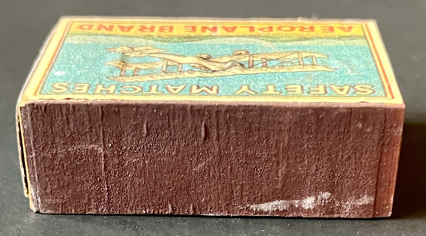 Vintage Antique Aeroplane Brand Safety Matches Full Cardboard Box Early Graphics