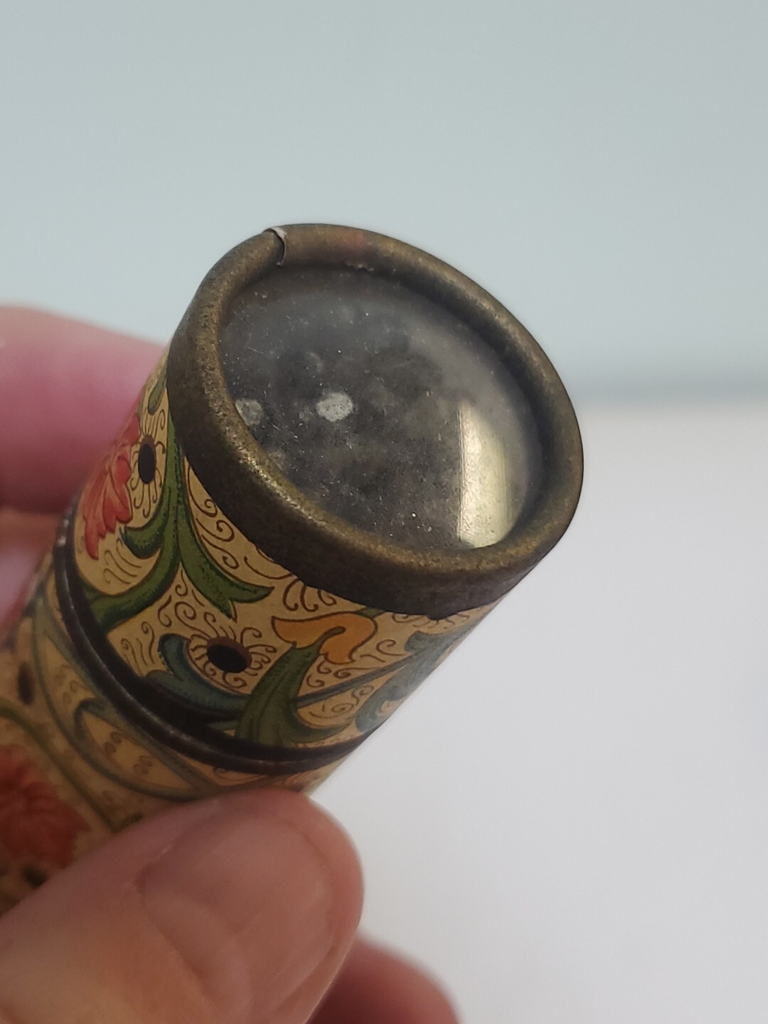 Decorative Paisley Cardboard Tube Cylinder Match Holder Black Tip Matches