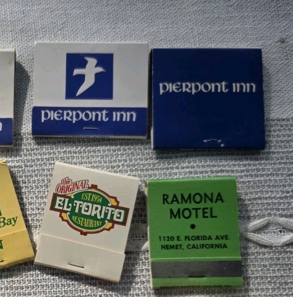 VTG California Matchbooks Lot 12 Unstruck Hotels Inns Pierpont El Torito