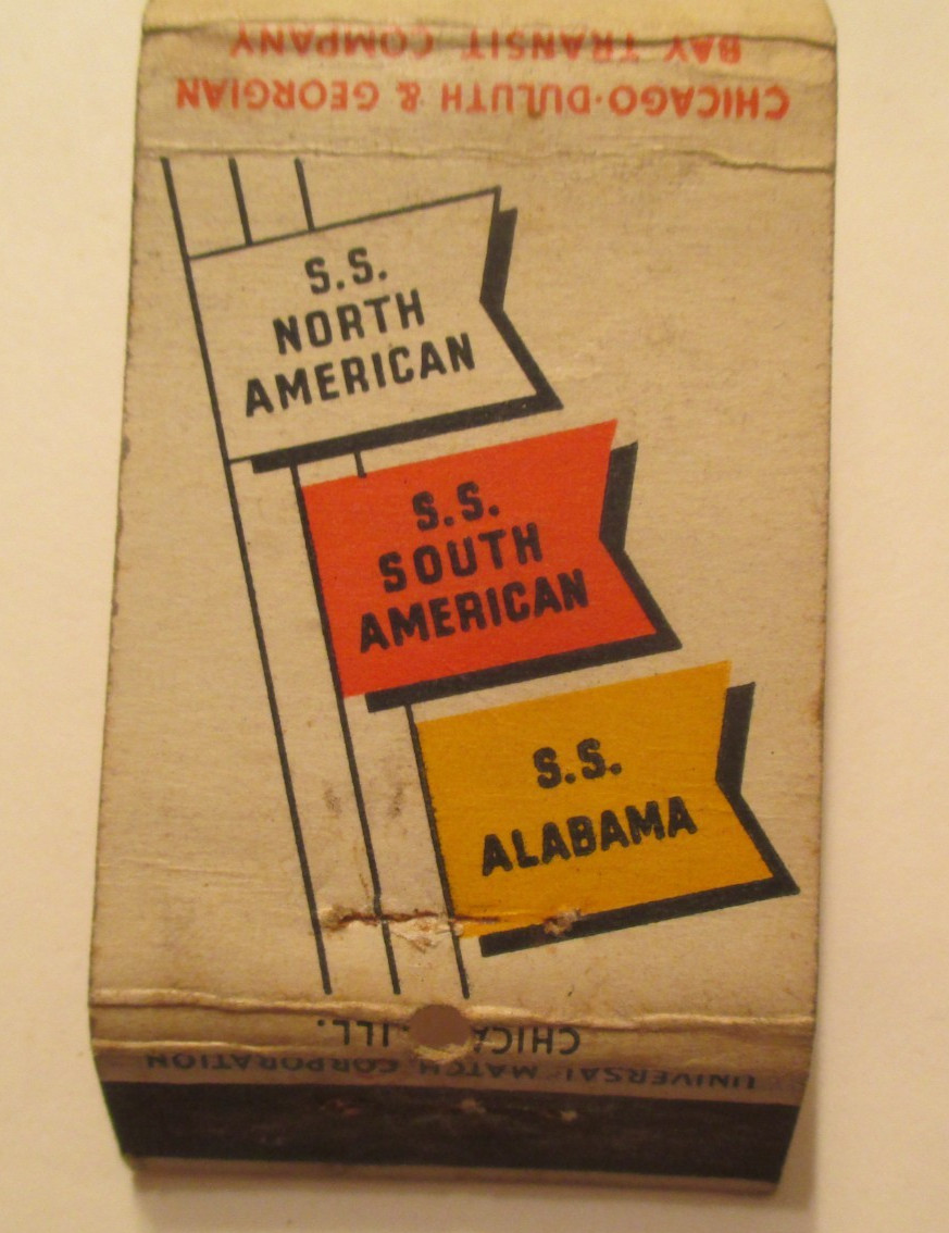 Georgian Bay Line Cruising the Great Lakes Ships Advertising Matchbook