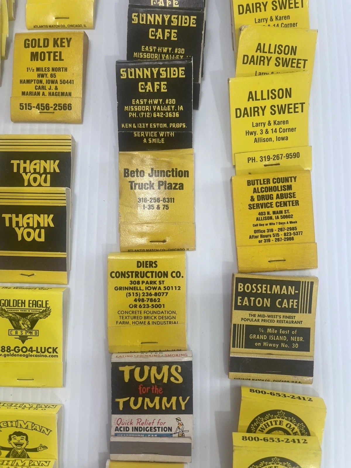 Lot of 72 Vintage Matchbooks Black & Gold Color Home Bar She Shed Decor Hawkeyes