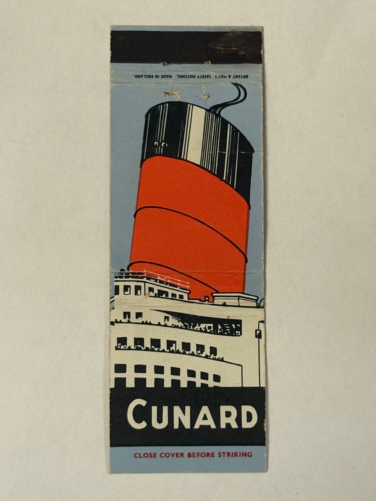 Cunard Cruise Lines Matchbook Cover Your Way Across the Atlantic Ship Cruises