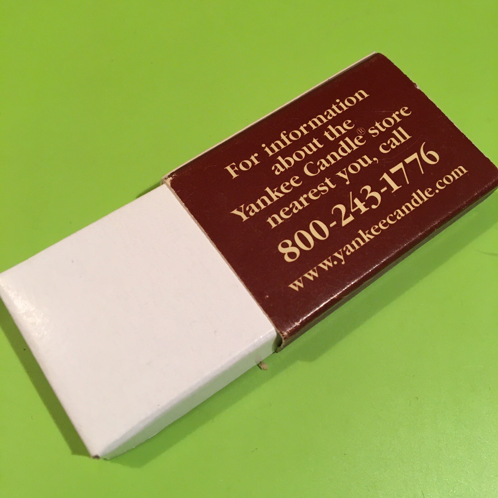 YANKEE CANDLE Match Box, Cardboard Container with Strike Pad, Store Collectible