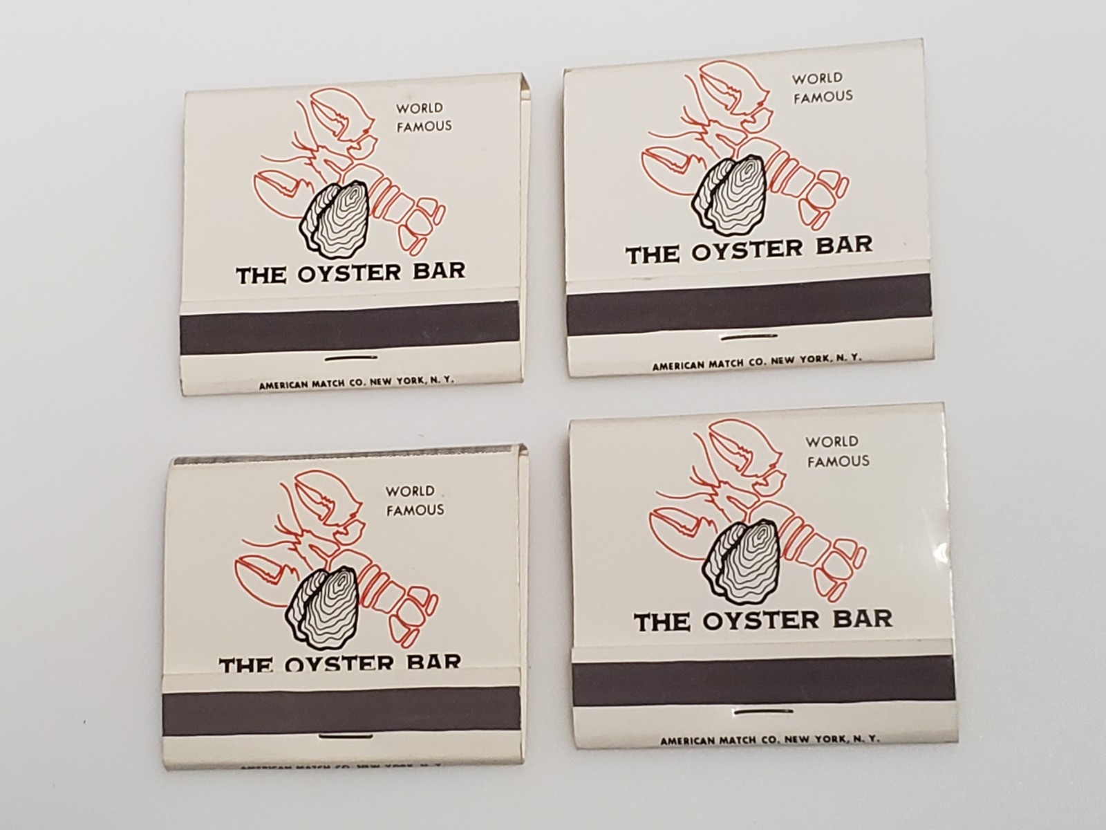Vtg. 4 1960s Matchbooks – THE OYSTER BAR – Grand Central, New York City – NEW