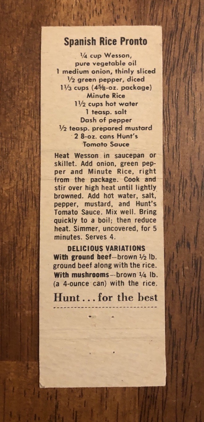 Hunt’s Spanish Rice Pronto Recipe (R1)