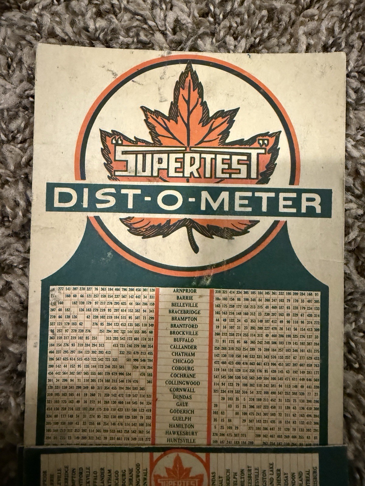 SUPERTEST ETHYL WONDER GASOLINE MOTOR OIL DIST O METER CARDBOARD SIGN