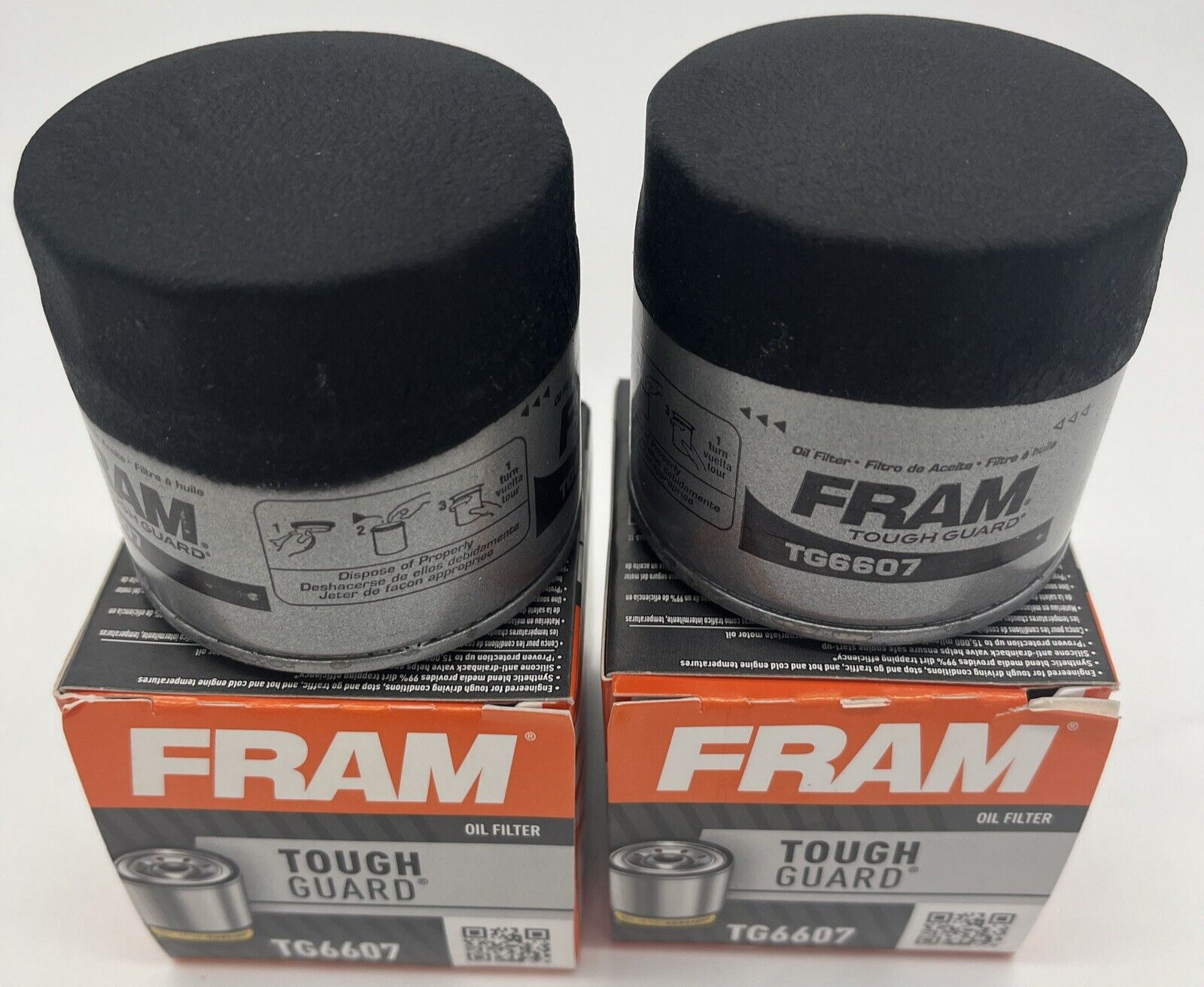 2 New Fram Oil Filters TG6607 Tough Guard Spin-On Filter with SureGrip 2 Filters