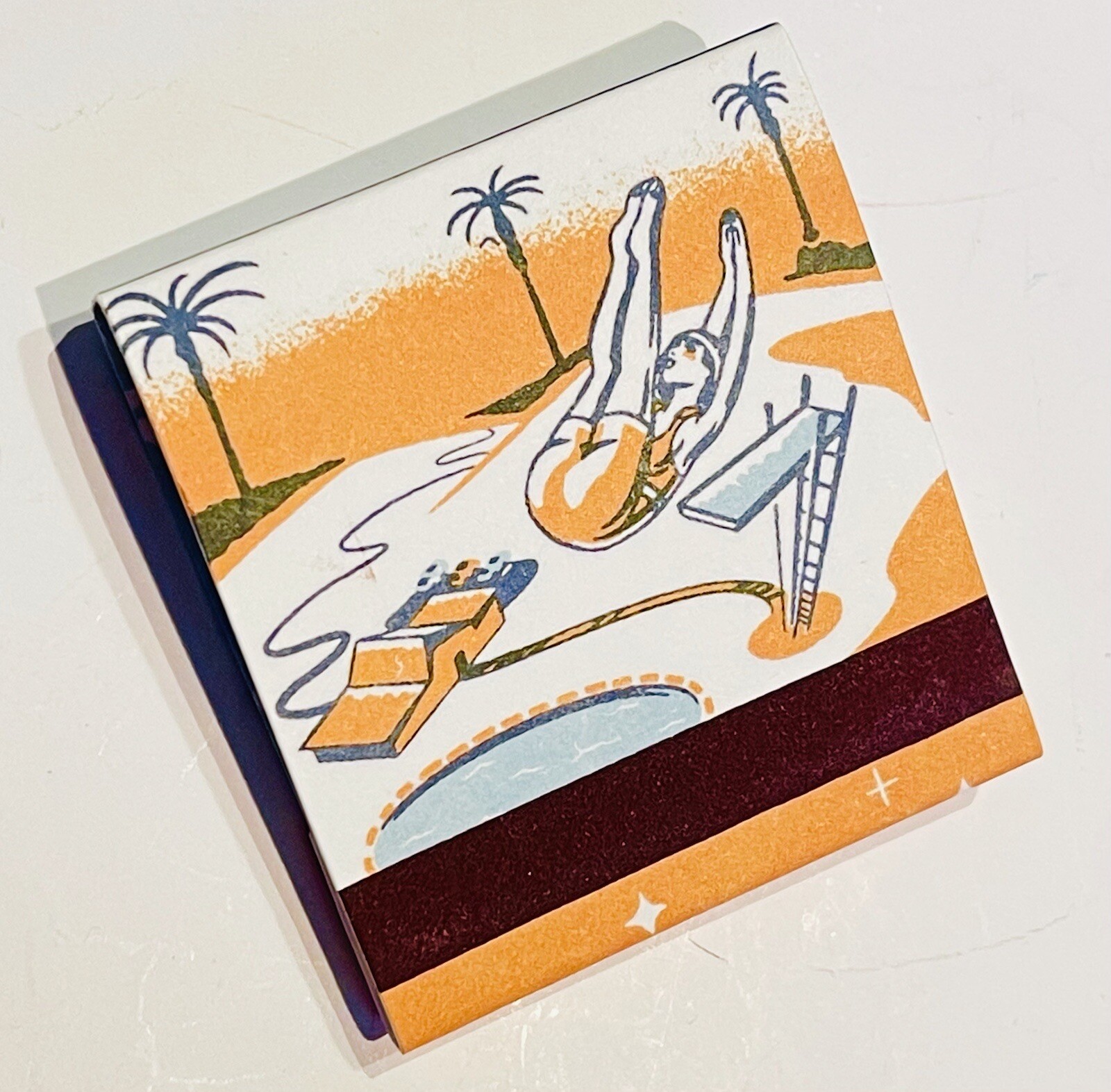 Feature Matchbook “The Diving Hole” Retro Bikini Babe, Pinup MCM Design