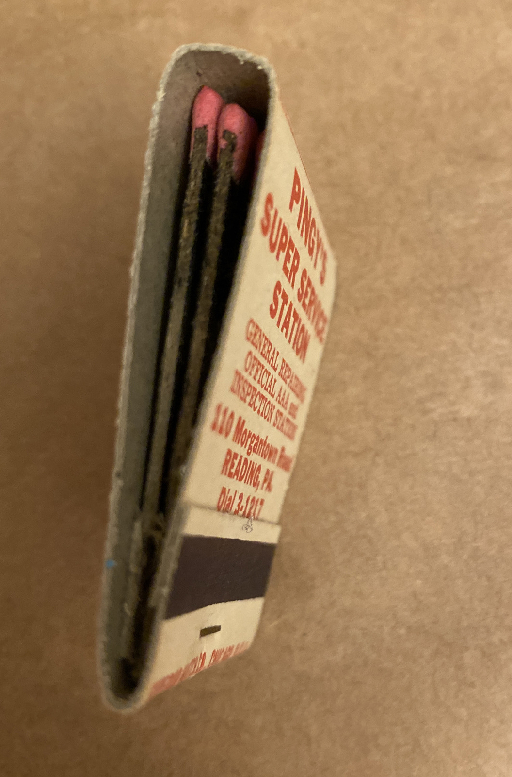 Vtg 1940s-1950s AUTO Service Station, Superior match co. Chicago, USA Match Book
