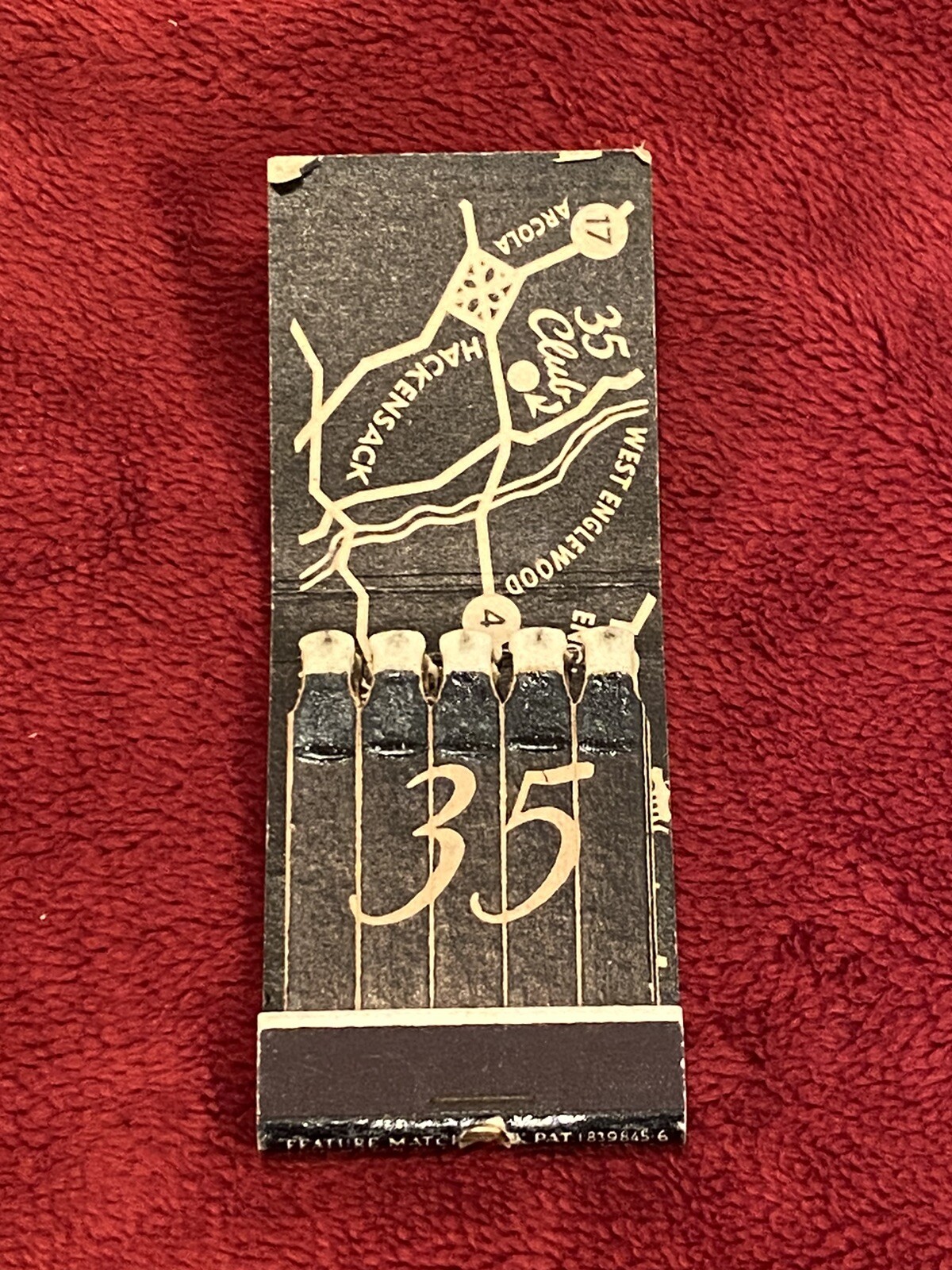 Vintage Feature Matchbook, Full Unstruck, 35 Club in Paramus, NJ.