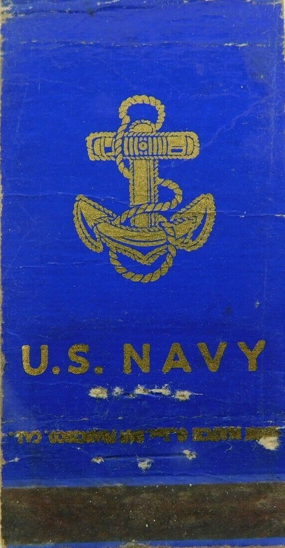 United States Navy USN Anchor Vintage Matchbook Cover