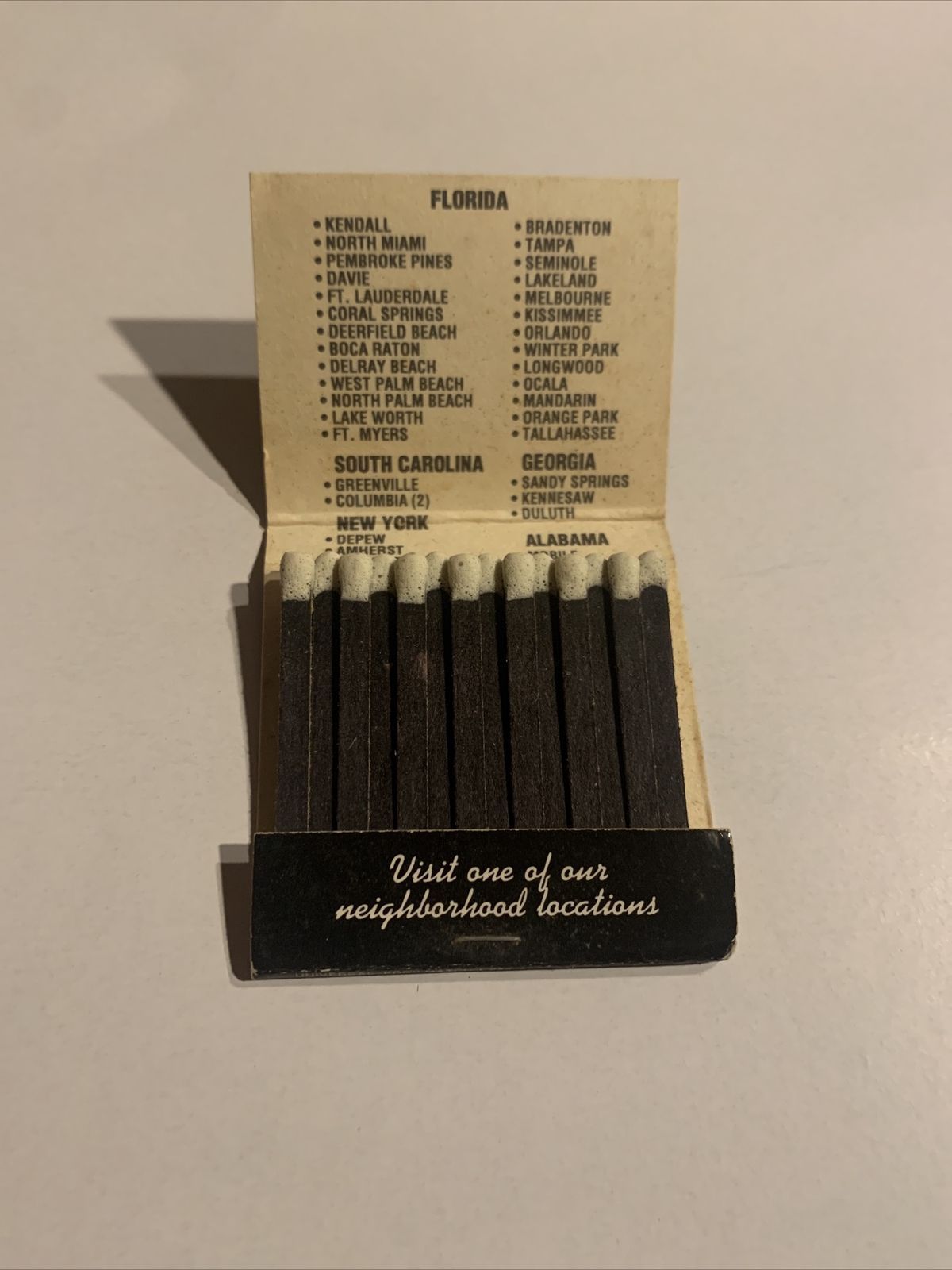 Vintage Roadhouse Grill Matchbook Matches Black Southern United States Full Ad