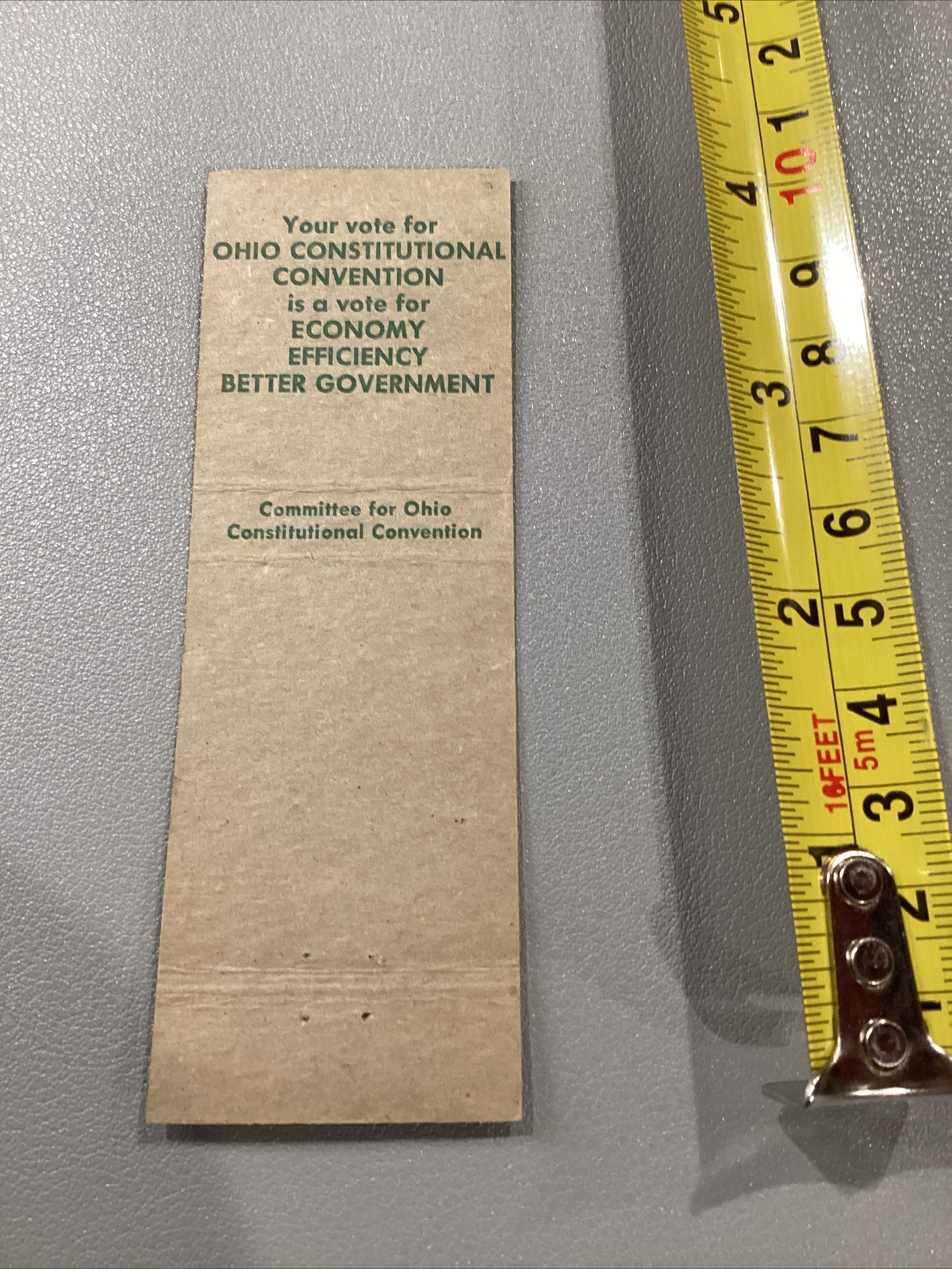 Vote Yes For Ohio Progress Vintage Matchbook Cover
