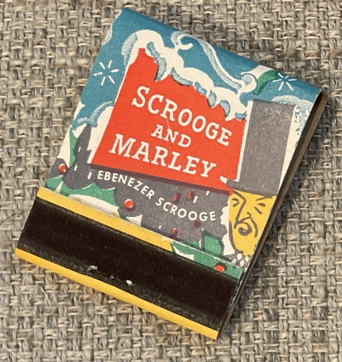 RARE Dicken’s Christmas Carol Vintage Advertising Matchbook Paper Cover Diamond