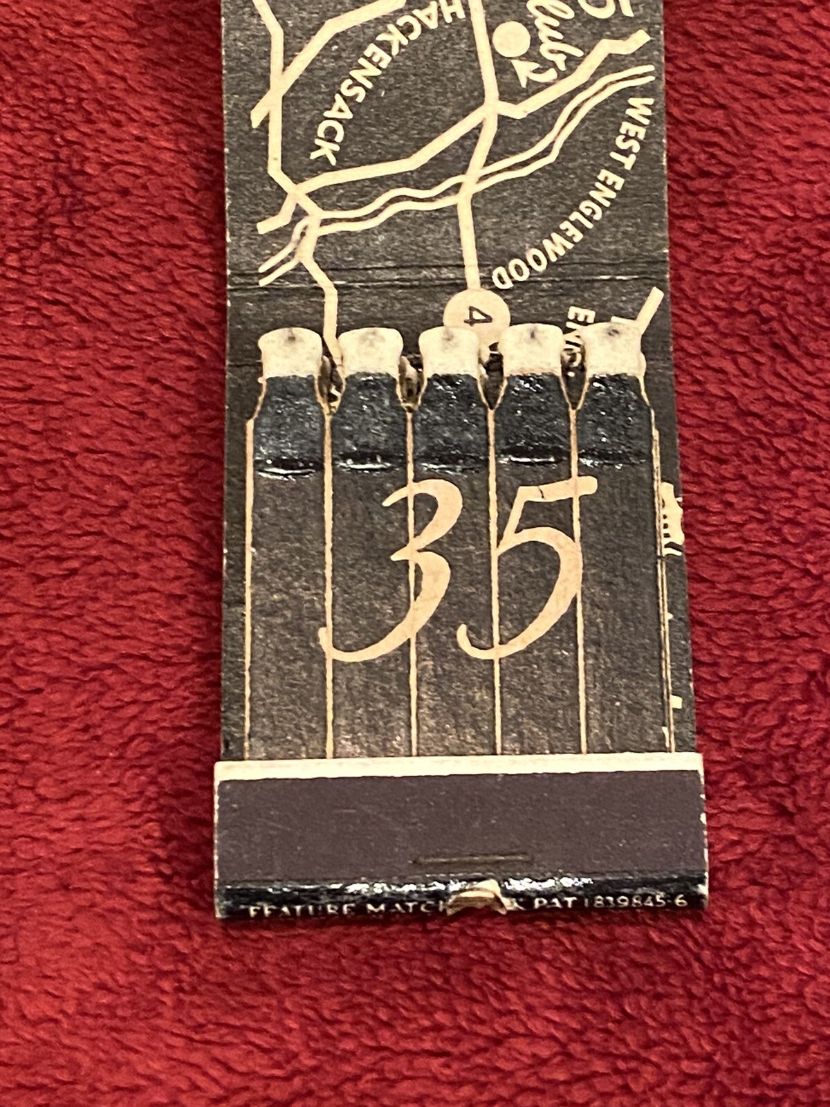 Vintage Feature Matchbook, Full Unstruck, 35 Club in Paramus, NJ.