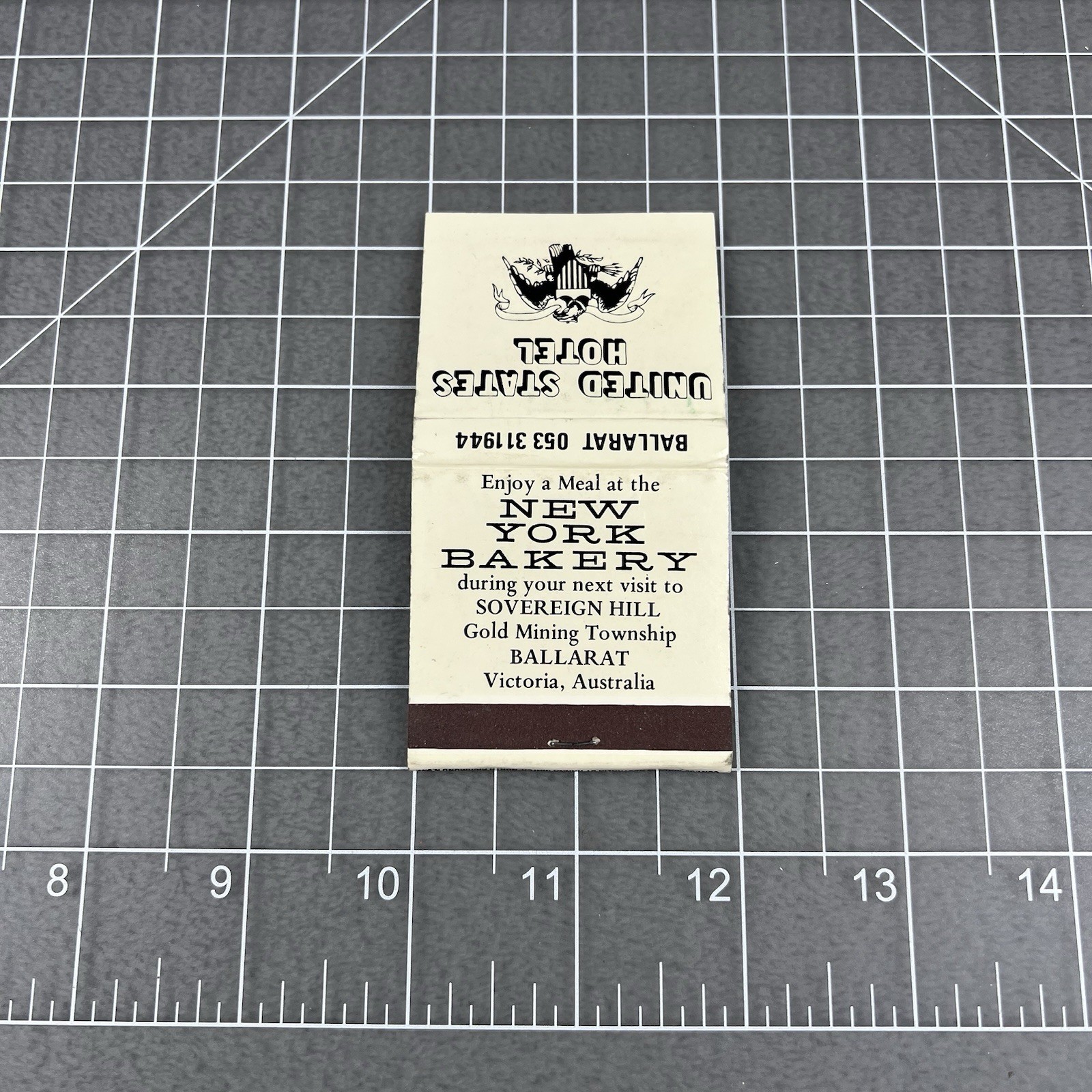 United States Hotel – Victoria Theatre Full Unstruck Vintage Australia Matchbook